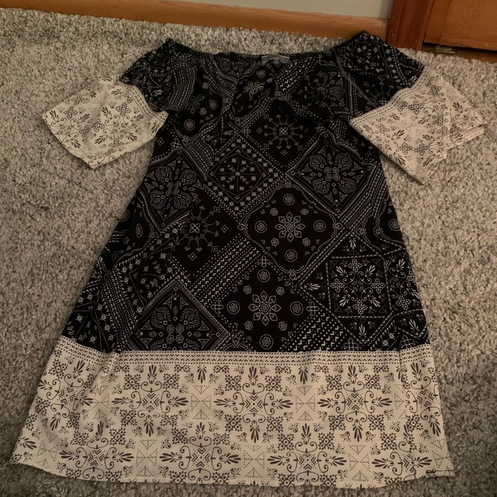 Off the shoulder patterned dress